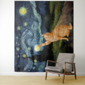 Gogh Kitty Starry Night Cat Wandteppich (Beispiel)