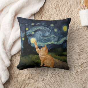 Gogh Kitty Sternennacht Katze Kissen