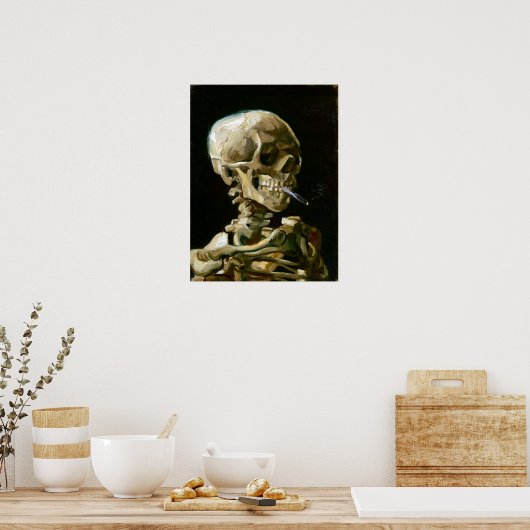 Gogh Leiter eines Skeletts mit brennender Zigarett Poster (Küche)