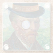 Gogh mit dem Untersetzer des Durchlassglases (Rückseite)