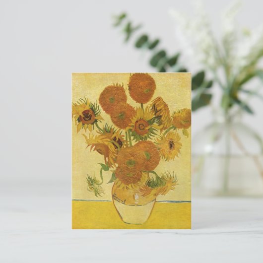 Gogh, Vincent Willem van Stilleben mit Sonnenblume Postkarte (Stehend Vorderseite)