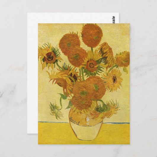 Gogh, Vincent Willem van Stilleben mit Sonnenblume Postkarte (Vorne/Hinten)
