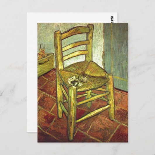 Gogh, Vincent Willem van Vincents Stuhl mit Pfeife Postkarte (Vorne/Hinten)