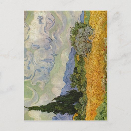 Gogh, Vincent Willem van Weizenfeld mit Zypressen Postkarte (Vorderseite)