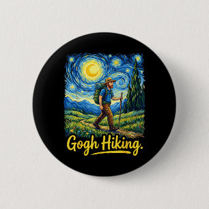 Gogh Wandern Lustig Outdoor Nachthimmel Künstler K Button