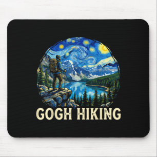 Gogh Wandern lustiger Wanderer Sternennacht Kunst  Mousepad
