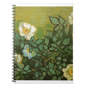 Gogh wilde Rosen-Blüten-Blumen-Rebe-Vintage Kunst Notizblock