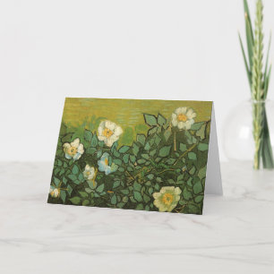 Gogh Wilde Rosen Blüten Blumen Reben Vintage Kunst Karte