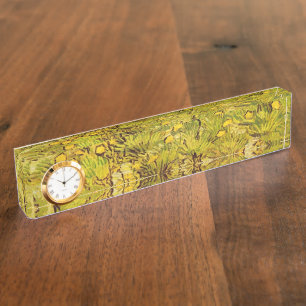 Gogh Yellow Blossoms Whimsical Office personalisie Namensplakette
