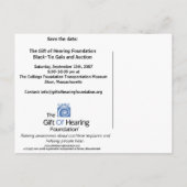 GOHF Gala Save the Date Ankündigungspostkarte (Rückseite)