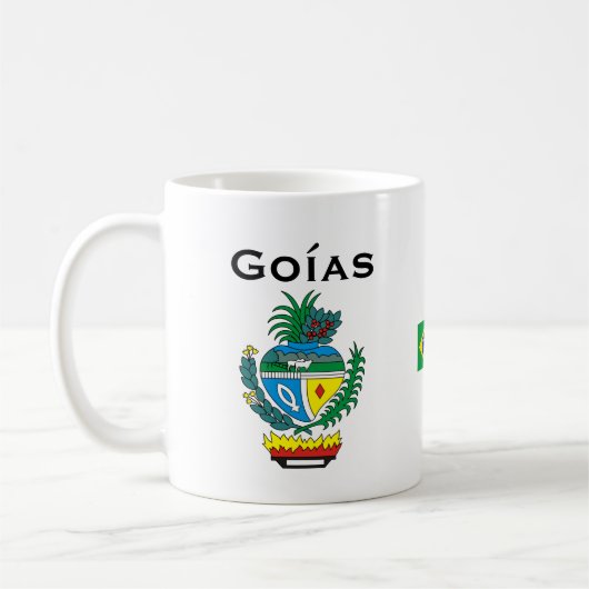 Goías, Brasilien-Flaggen-Tasse/Caneca de Goías Kaffeetasse (Links)