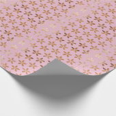 Goid Foil Daisies auf rosa Geschenkpapier (Ecke)