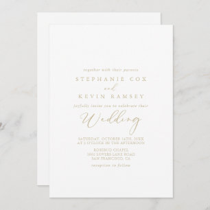 GoId Idyllische Kalligrafie - Front & Back Wedding Einladung