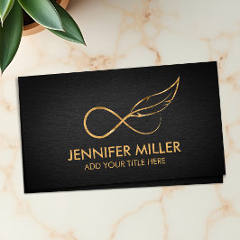 GoIden Infinity Symbol Feather - Line Art Business Visitenkarte