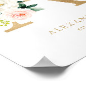 Goil Foil Kinderzimmer Monogram Peach Florals Lett Poster (Ecke)