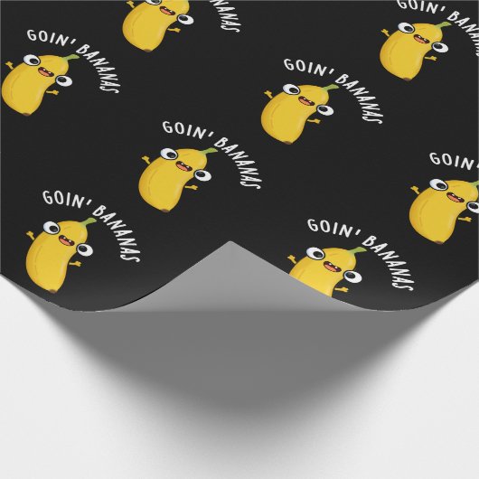 Goin Bananas Funny Fruit Pun Dark BG Geschenkpapier (Ecke)
