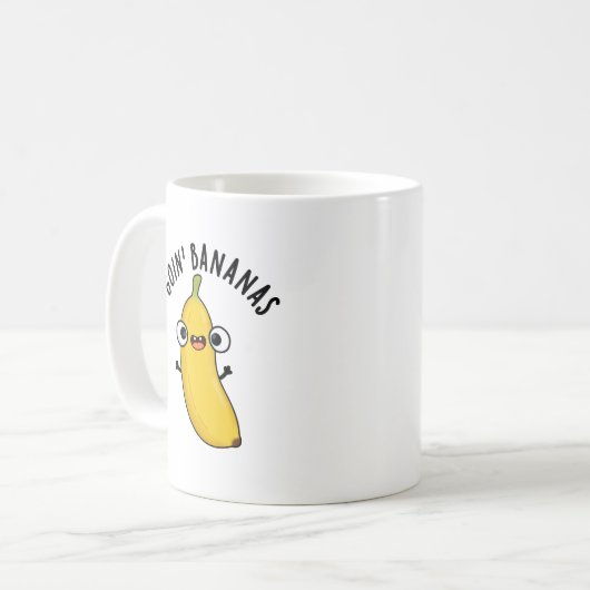Goin Bananas Funny Fruit Pun Kaffeetasse (Vorderseite Links)