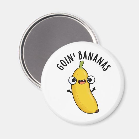 Goin Bananas Funny Fruit Pun Magnet (Vorderseite/Rückseite)