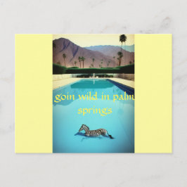 Goin Wild in Palm Springs Zebra Retro Vintages Sch Postkarte