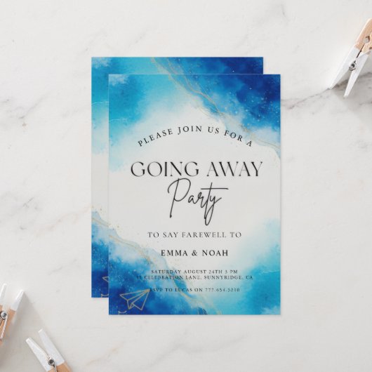Going Away Party Invitation Printable Template Einladung (Vorderseite/Rückseite Beispiel)