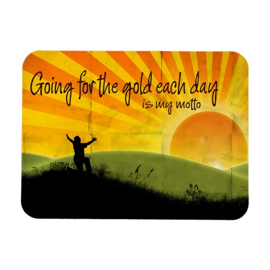 "Going for the gold" Motivation Affirmation Flexi Magnet (Horizontal)