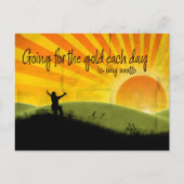"Going for the gold" Motivation Affirmation Postkarte (Vorderseite)