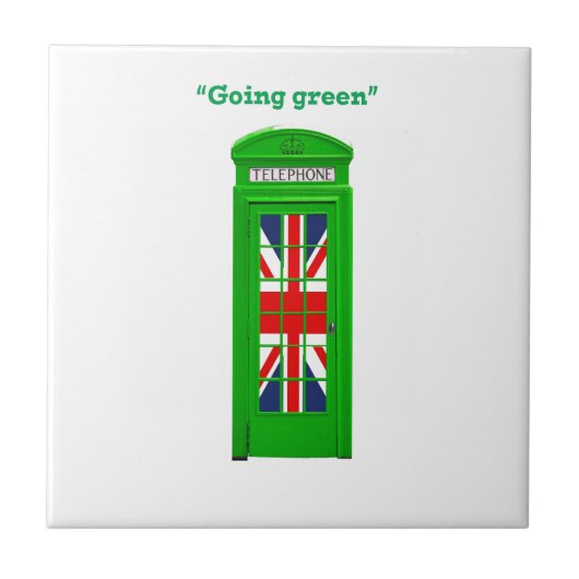 "Going Green" Londoner Telefonbox Fliese (Vorderseite)