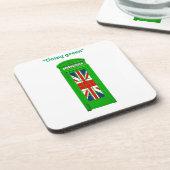 "Going Green" Londoner Telefonbox Getränkeuntersetzer (Linke Seite)