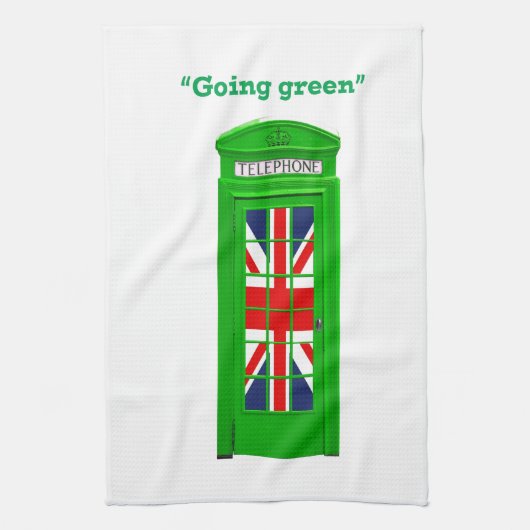 "Going Green" Londoner Telefonbox Handtuch (Vertikal)