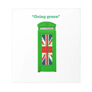 "Going Green" Londoner Telefonbox Notizblock