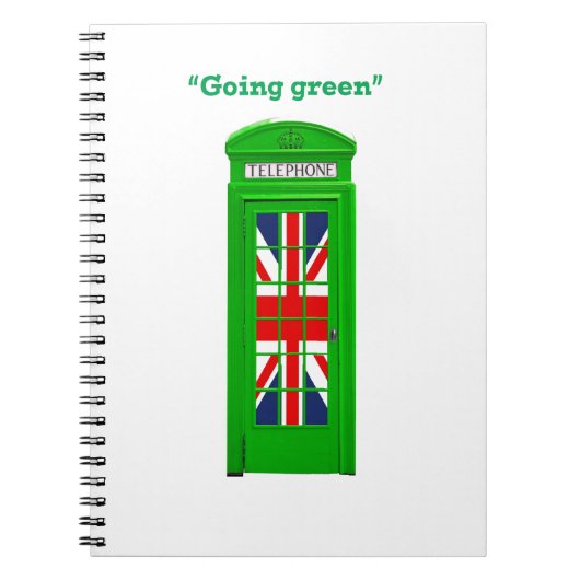 "Going Green" Londoner Telefonbox Notizblock (Vorderseite)