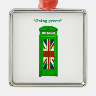 "Going Green" Londoner Telefonbox Silbernes Ornament