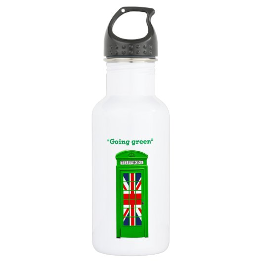 "Going Green" Londoner Telefonbox Trinkflasche (Vorderseite)