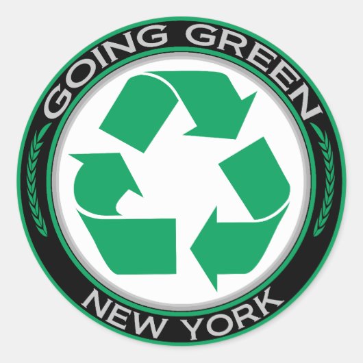Going Green Recycle New York Runder Aufkleber (Vorderseite)