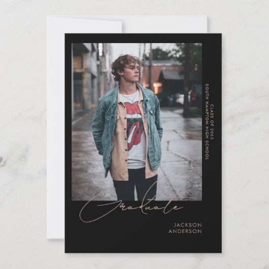Going Solo Foto Black Abschluss Ankündigung (Vorderseite)