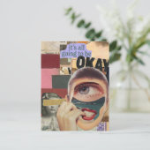 Going to Be Okay Surreal Mixed Media Collage Postkarte (Stehend Vorderseite)