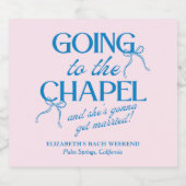 Going to the Chapel Bachelorette Weekend Schaumweinetikett (Einzelnes Label)