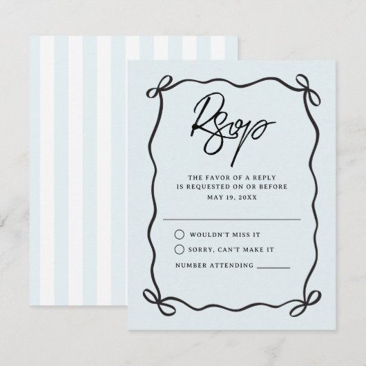Going to the Chapel Coquette Bow Wedding RSVP Karte (Vorne/Hinten)