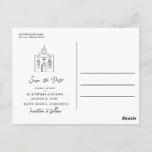 Going to the Chapel Wedding Blue Save the Date Postkarte (Rückseite)