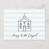 Going to the Chapel Wedding Blue Save the Date Postkarte (Vorderseite)