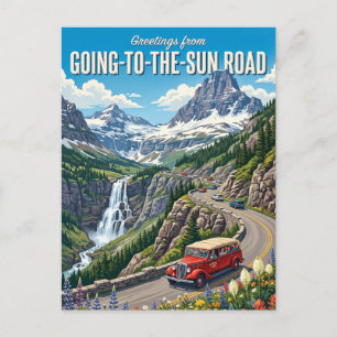 Going-to-the-Sun Road Montana Postkarte