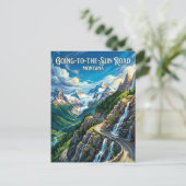 Going-to-the-Sun Road USA wird zu Postkarte (Stehend Vorderseite)