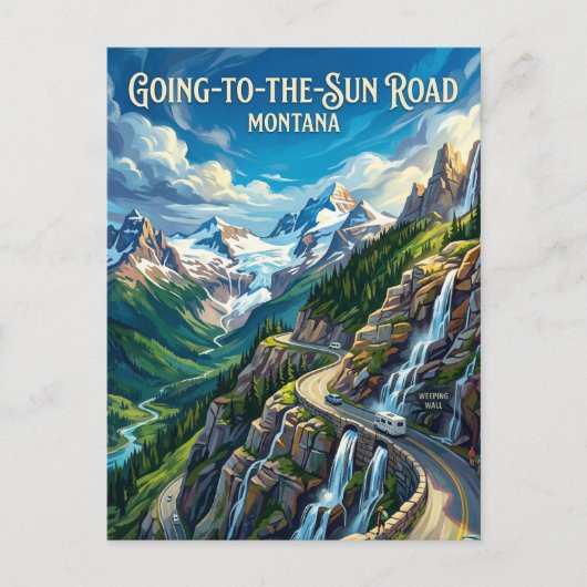 Going-to-the-Sun Road USA wird zu Postkarte (Vorderseite)