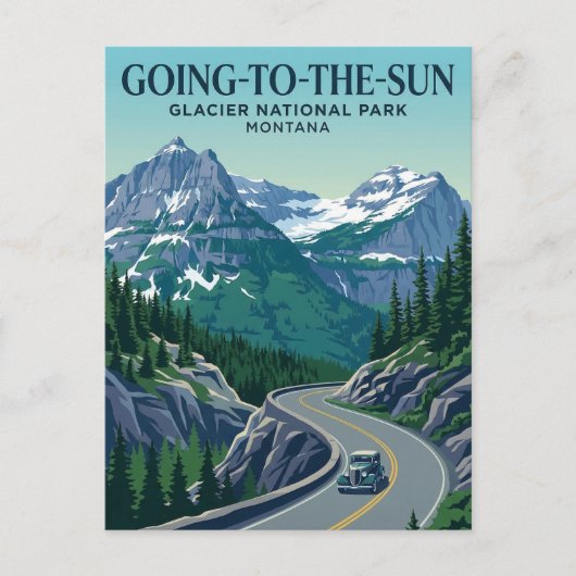 Going-to-the-Sun-Straße USA Postkarte (Vorderseite)