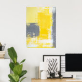 'Going Up' Graues und Gelbes Abstrakt Art Poster (Heimbüro)