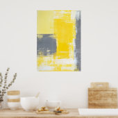 'Going Up' Graues und Gelbes Abstrakt Art Poster (Küche)