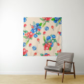 Goji berry and Blueberry watercolor, Abbildung Wandteppich (Beispiel (Horizontal))