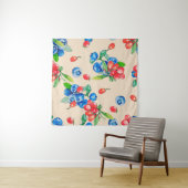 Goji berry and Blueberry watercolor, Abbildung Wandteppich (Beispiel)