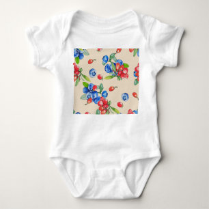 Goji, Heidelbeere: Aquarellbilder. Baby Strampler