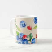 Goji, Heidelbeere: Aquarellbilder. Kaffeetasse (Vorderseite Links)